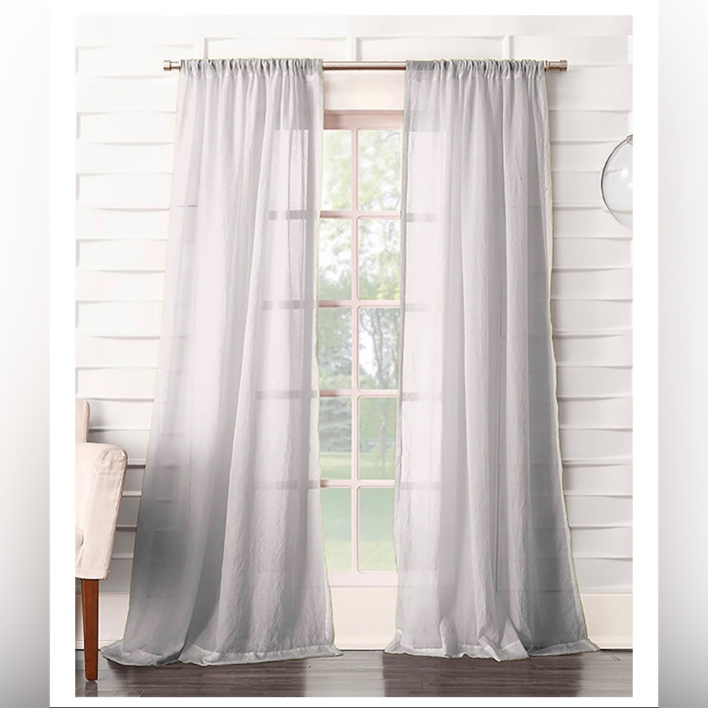 Silvia 50" x 63" Crushed Semi-Sheer Curtain Panel